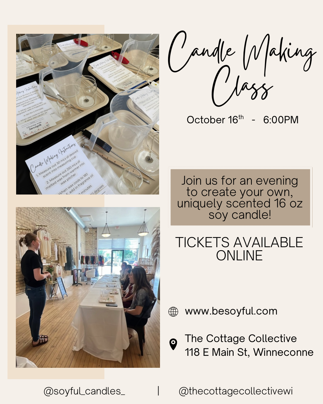 Candle Making Night October 16th